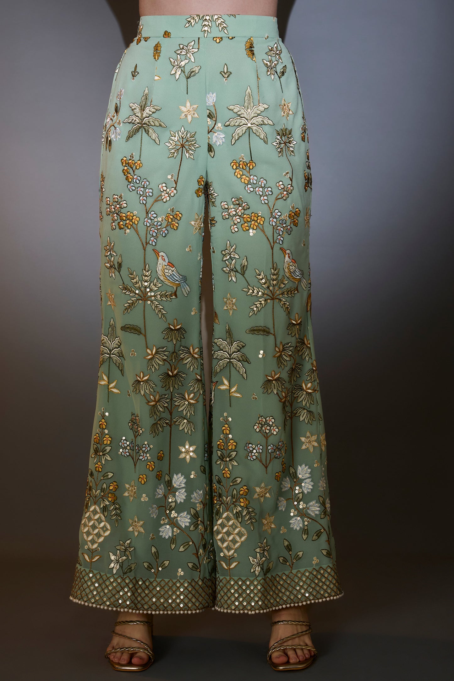 sage green floral co ord set with zipper