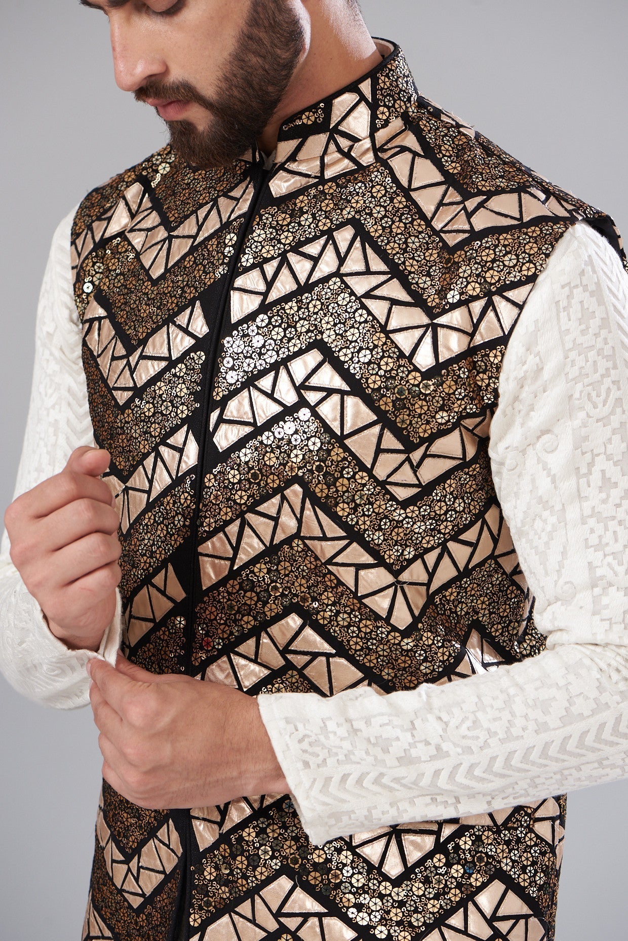 Black and golden leather jacket - kasbahmen