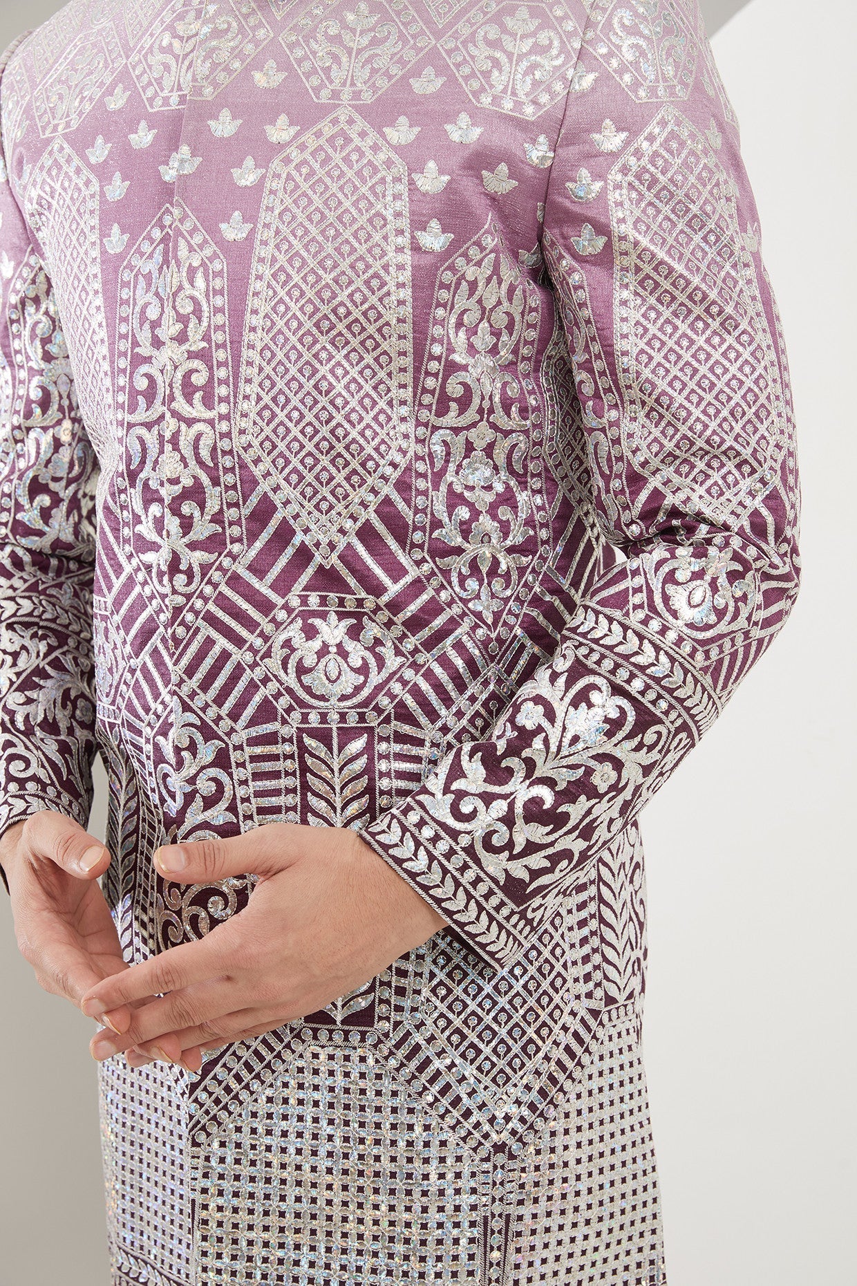 Purple Ombre Shaded Sherwani - kasbahmen