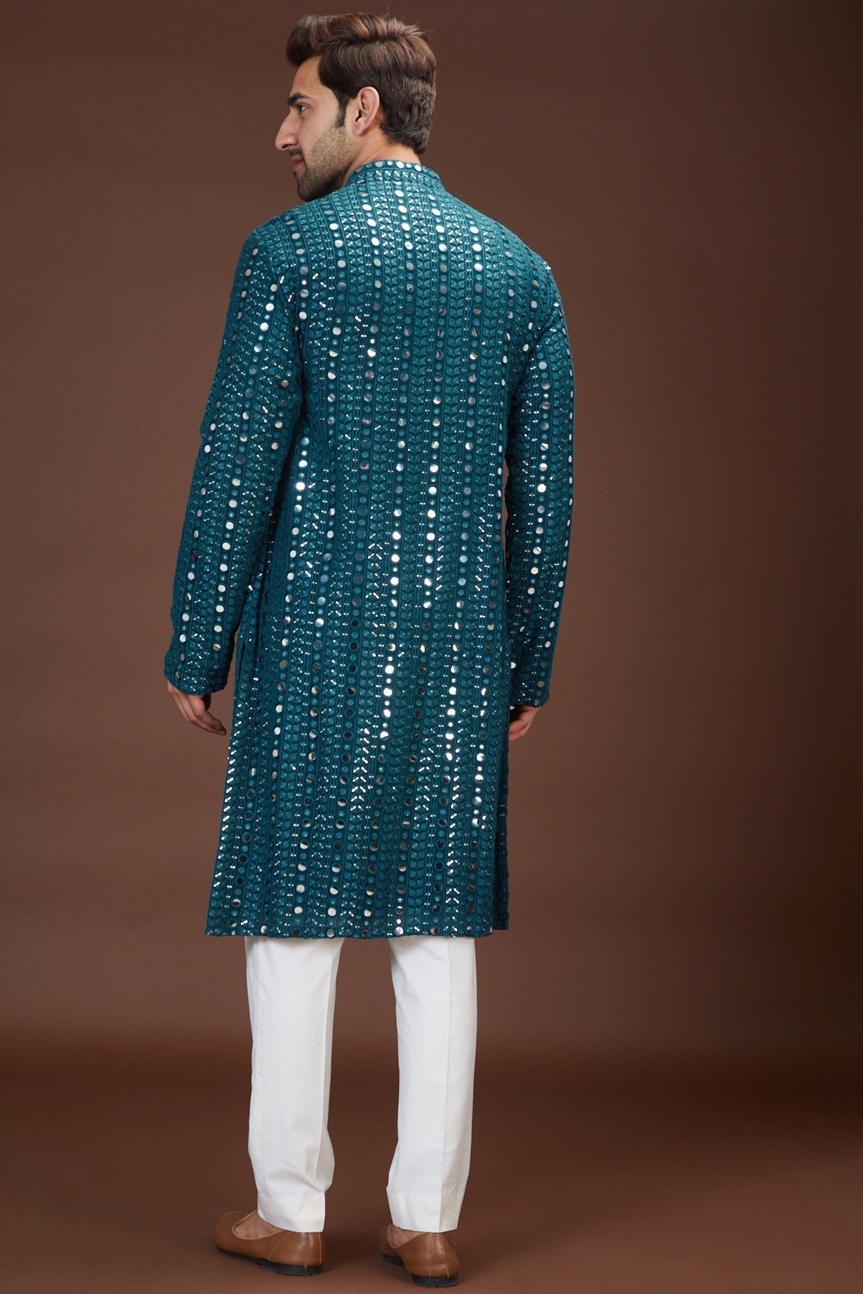 Teal mirror work kurta - kasbahmen