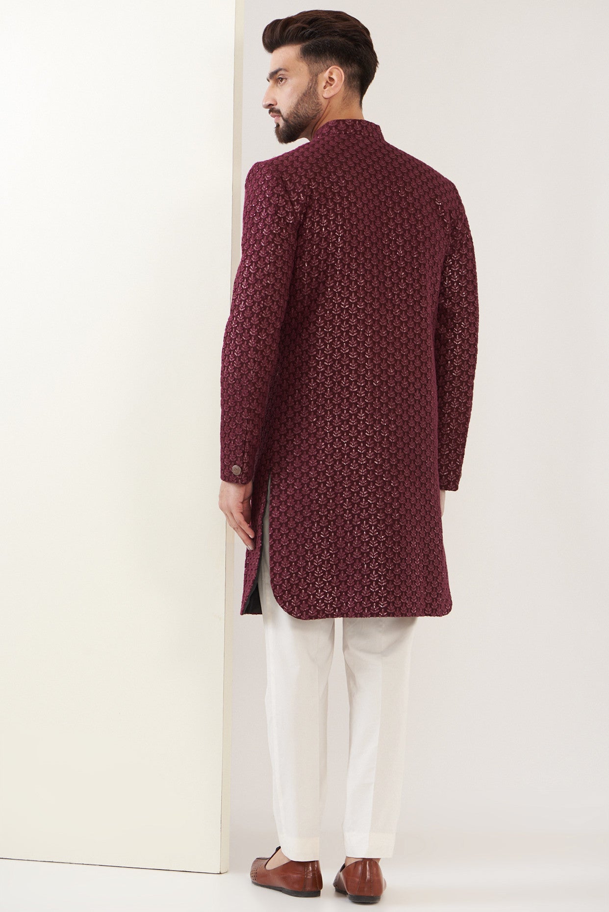 Maroon royal cut indo western - kasbahmen