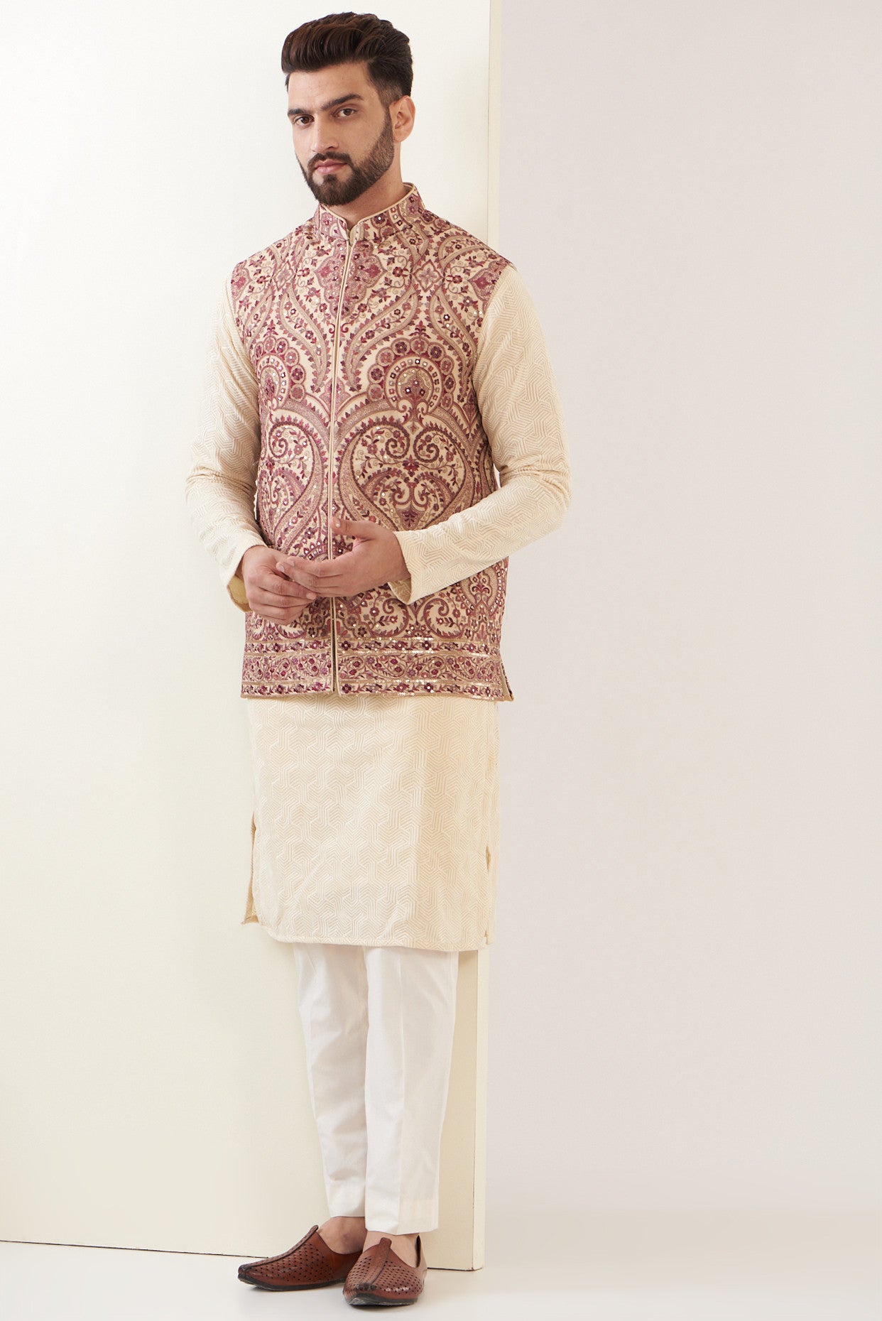 Kashimiri embroidred Nehru jacket - kasbahmen