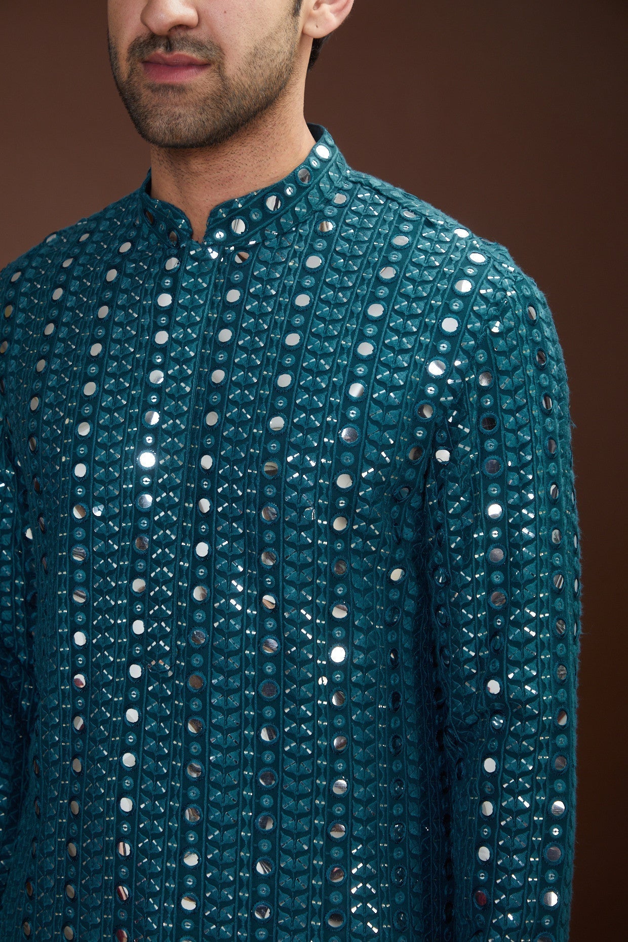 Teal mirror work kurta - kasbahmen