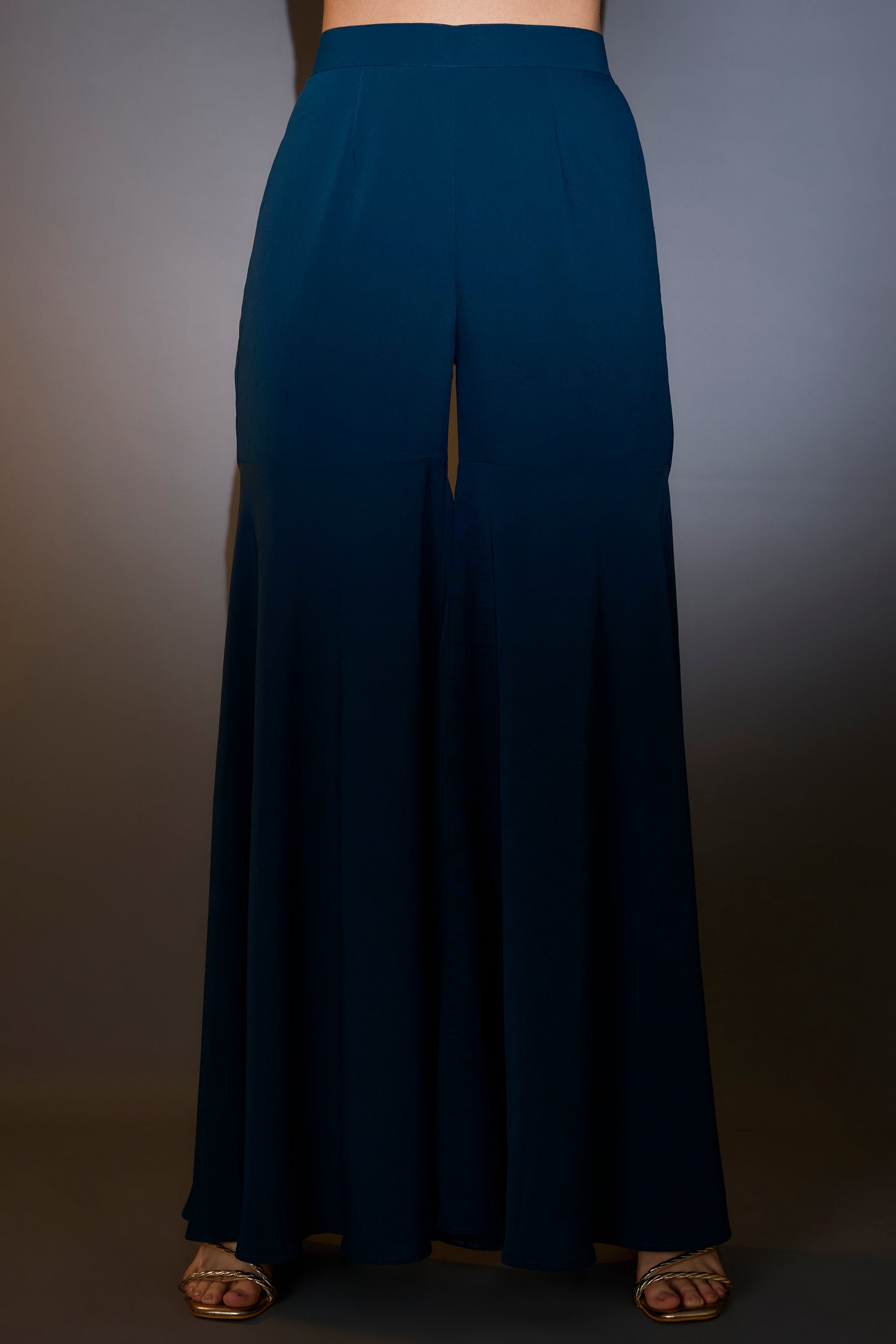 royal blue angrakha sharara set with intricate thread and zari embroidery