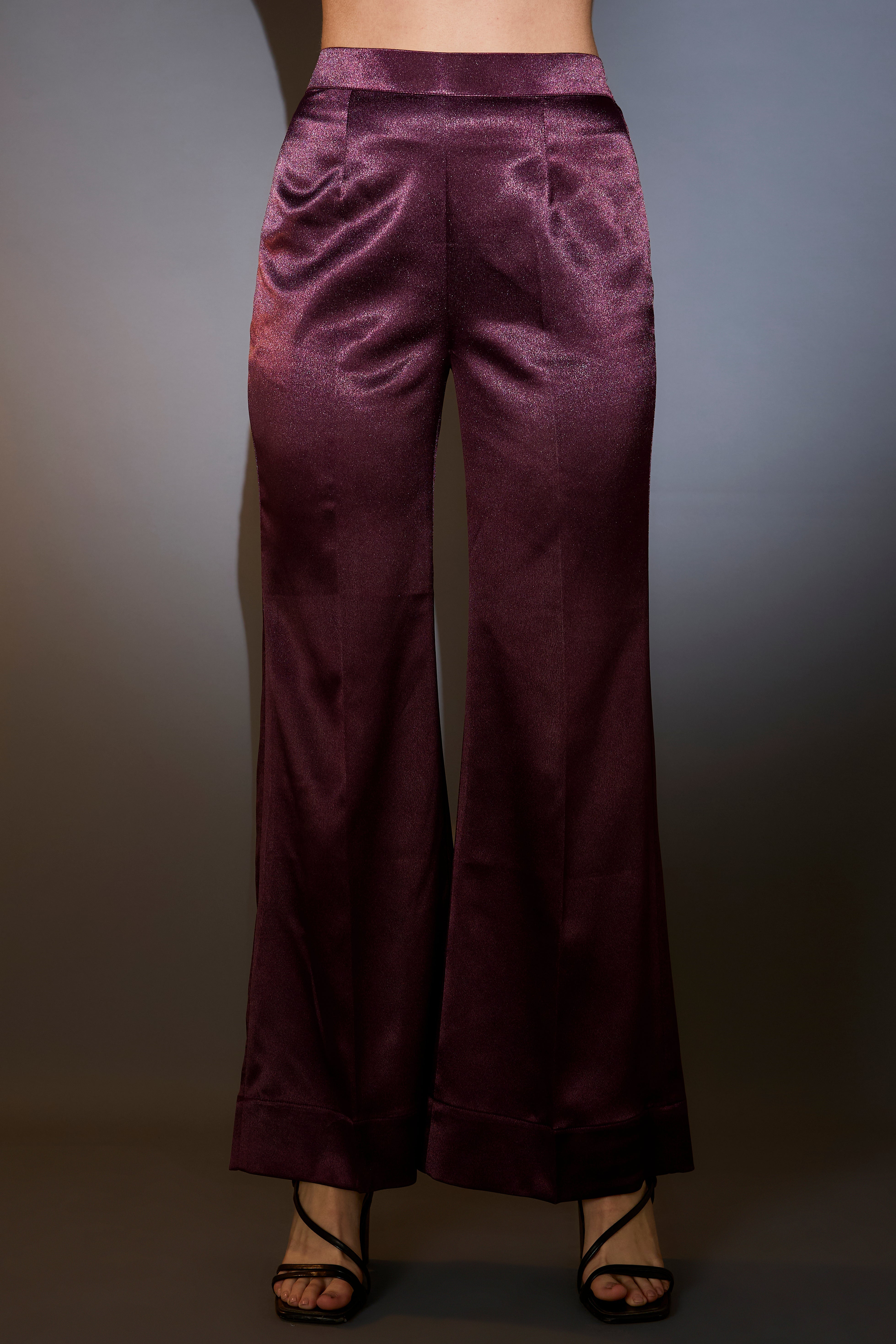 wine co ord set with heavy multi thread embroidery and flora and fauna motifs