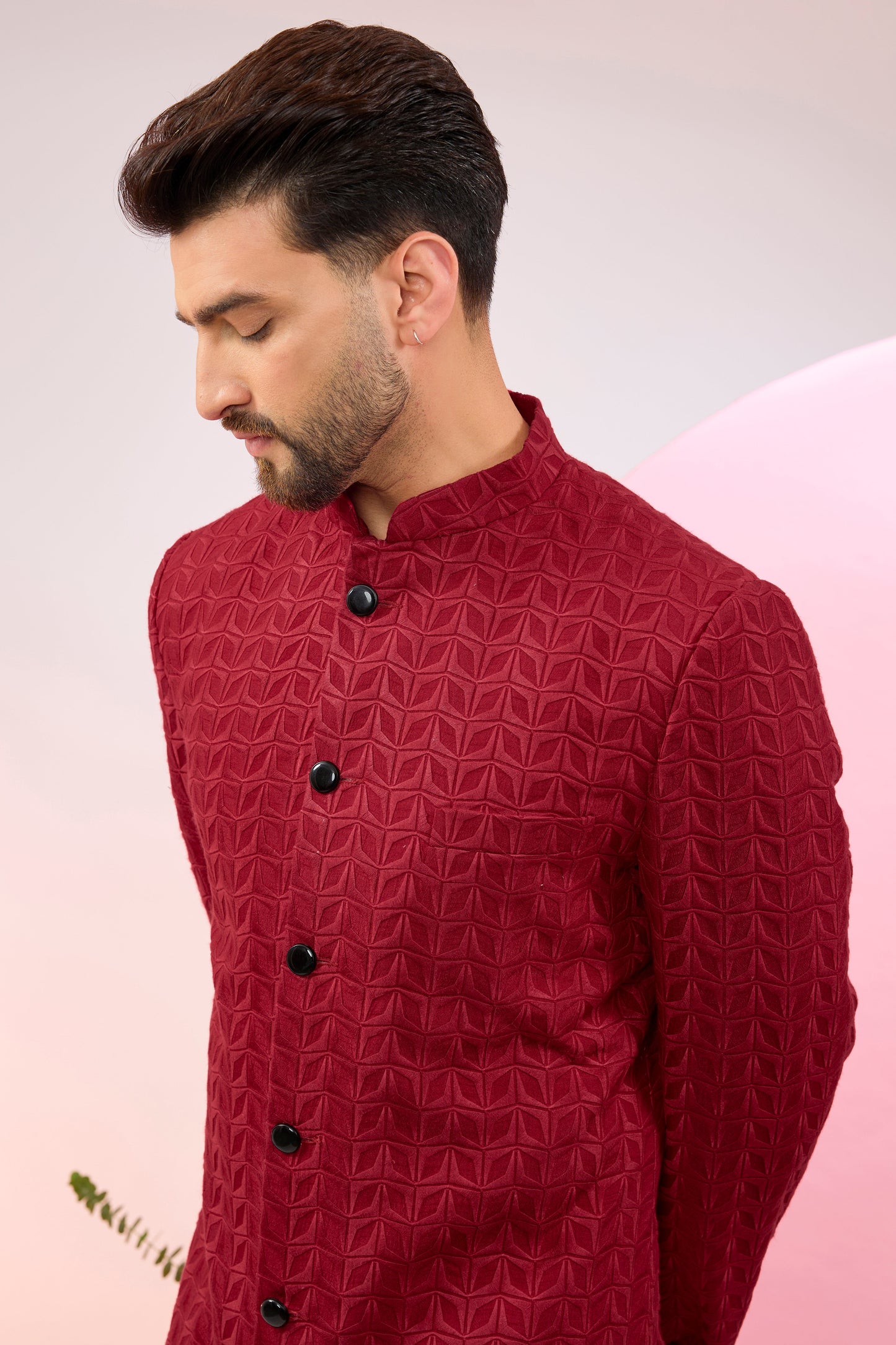 red thread work sherwani