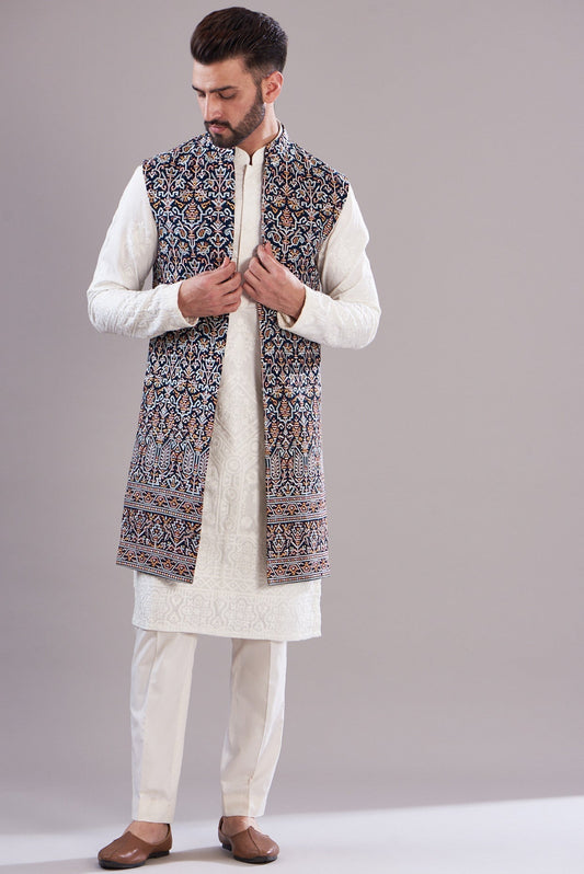Navy long open shrug - kasbahmen