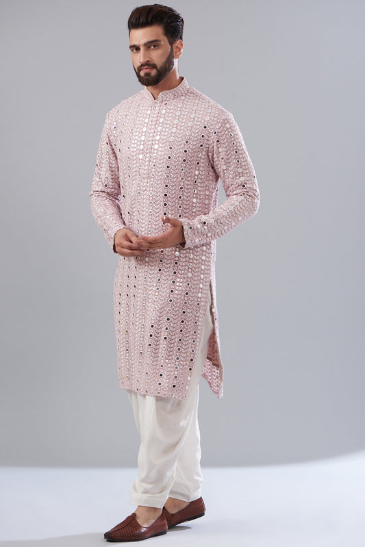 Lilac mirror work kurta - kasbahmen