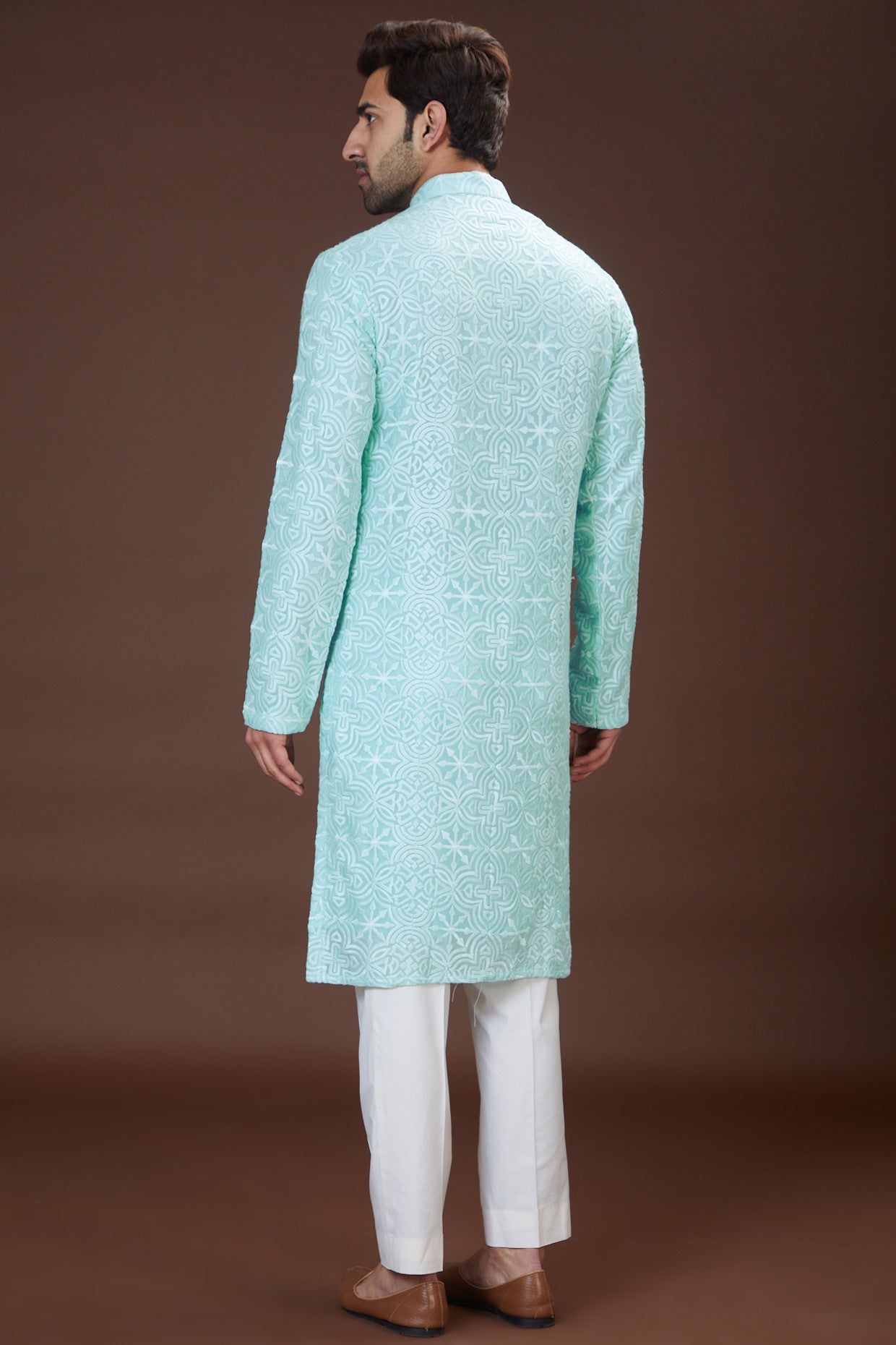 Pastel blue chikankari kurta - kasbahmen