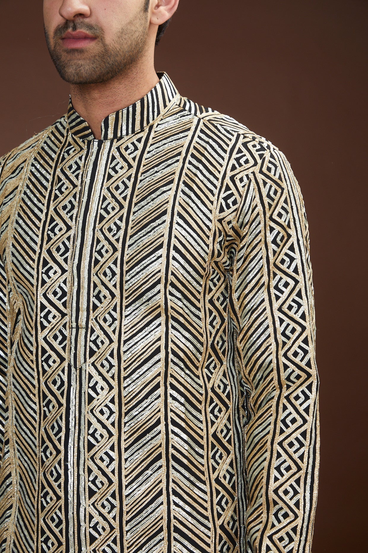 Black-golden embrodried kurta - kasbahmen
